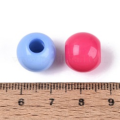 オペークアクリルヨーロピアンビーズ  ラウンド  大穴ビーズ  ミックスカラー  13.5~14mm  穴：5mm  約409個/500g&nbsp;OACR-Q200-04