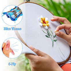 21束21色ポリエステル刺繍糸  クロスステッチの糸  ブルー  1mm  約8.75ヤード（8m）/バンドル  1束/カラー&nbsp;OCOR-TA0002-86