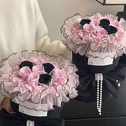 3 Bags 1M Polyester Pleated Lace Ribbon&nbsp;OCOR-BC0006-58A