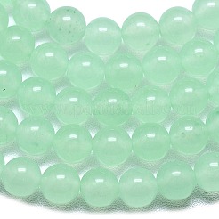 天然石マレーシアジェイドビーズ連売り  染め＆加熱  ラウンド  薄緑  4~4.5mm  穴：0.8mm  約85~88個/連  14.57~14.96インチ（37~38cm）&nbsp;G-L645-C01-4mm-12