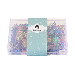 20個10スタイルのレインボーカラー合金ペンダント  2個/スタイル&nbsp;FIND-CD0001-04