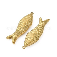 304ステンレスペンダント  イオンプレーティング（ip）  18KGP本金メッキ  魚  41.5x12x5mm  穴：1.5mm&nbsp;STAS-Z142-02G-01