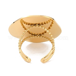 Irregular Round 304 Stainless Steel Open Cuff Rings for Women&nbsp;RJEW-S410-03G-02