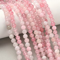 天然ローズクォーツ染色ビーズ連売り  ラウンド  6mm  穴：0.8mm  約60個/連  14.96''（38センチメートル）&nbsp;G-B046-07-6MM