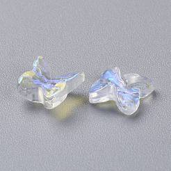 クリアガラスカボション  3d蝶の形  透明  7x7.5x3.5mm&nbsp;GGLA-M004-01A-01