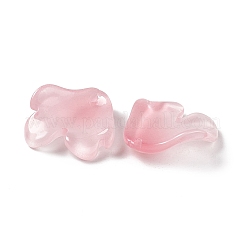 電気メッキガラスペンダント  花びらのチャーム  ピンク  20x19x4mm  穴：1.2mm&nbsp;EGLA-H102-02J