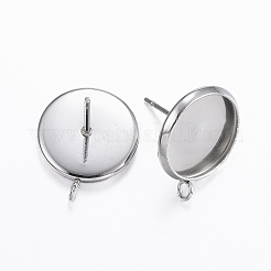 Non-Tarnish 304 Stainless Steel Stud Earring Settings&nbsp;LS-STAS-H380-B-13P