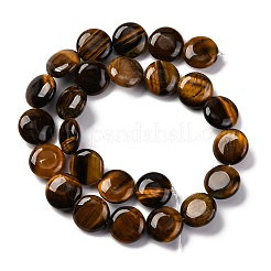 天然石タイガーアイビーズ連売り  フラットラウンド  16x6.5~7mm  穴：1.2mm  約25個/連  14.96~15.35インチ（38~39cm）&nbsp;G-C159-A07-01