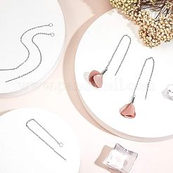 DIYイヤリング作成キット  キュービックジルコニアポインテッドバックペンダントを含む  304ステンレススチールイヤリング金具  多面カット  フラットラウンド  透明  ペンダント：4mm / 6mm / 8mm / 10mm  穴：1mm  16個/セット&nbsp;DIY-UN0001-73