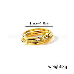 201個のステンレス製指輪セット  積み重ね可能なリング  ゴールドカラー  usサイズ6（16.5mm）&nbsp;CY7723-1