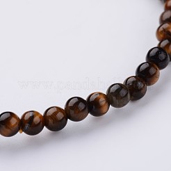Natural Tiger Eye Beaded Stretch Bracelets&nbsp;X-BJEW-JB02459-02