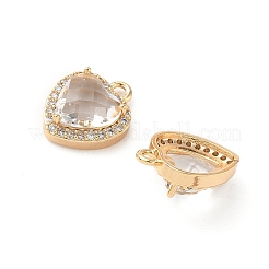 Brass Micro Pave Cubic Zirconia Pendants&nbsp;KK-L250-03G-01