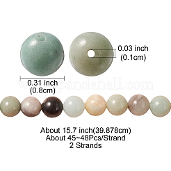 Natural Flower Amazonite Beads Strands&nbsp;G-YW0001-25