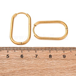 201 ステンレススチールフープピアス  316サージカルステンレススチールピン付き  18KGP本金メッキ  オーバル  25.5x15.5x2mm&nbsp;EJEW-Z127-01G-02