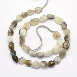天然石ボツワナアゲートビーズ連売り  ナゲット  12~22x8~13x4~12mm  穴：1mm  約21~29個/連  15.7インチ&nbsp;G-L464-03