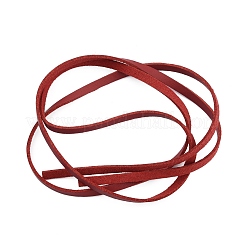 平らな模造革コード  レッド  5x1mm  約1.09ヤード（1m）/連&nbsp;LC-TAC0001-01O