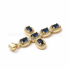 Rack Plating Brass Cubic Zirconia Pendants&nbsp;KK-G456-25G-05