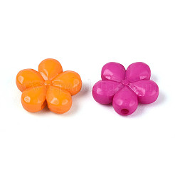不透明なアクリルビーズ  花  ミックスカラー  13~13.5x13.5x4mm  穴：1.2~1.5mm  約1250個/500g&nbsp;OACR-Q197-08
