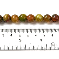 天然石瑪瑙ビーズ連売り  染め＆加熱  ラウンド  オリーブ  10mm  穴：1.2mm  約38個/連  14.96''（38センチメートル）&nbsp;G-P516-A01-A11