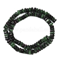 天然石ルビーインゾイサイトビーズ連売り  多面カット  六角  6x6x3mm  穴：0.8mm  約108個/連  14.72~14.80''（37.4~37.6センチメートル）&nbsp;G-G317-A21-3X6MM