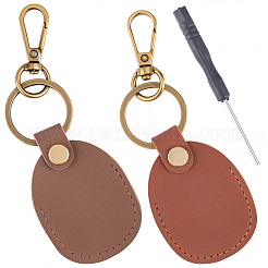 2Pcs 2 Colors PU Imitation Leather Keychains&nbsp;KEYC-CL0001-05