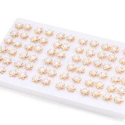 花の真鍮天然真珠スタッドピアス  925つのスターリングシルバーピン付き  18KGP本金メッキ  13.5mm&nbsp;PEAR-N020-06X