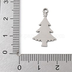 ステンレスペンダント201個  クリスマスツリーチャーム  レーザー切断  変色防止  ステンレス鋼色  22x13x1mm  穴：1.6mm&nbsp;STAS-S157-05P