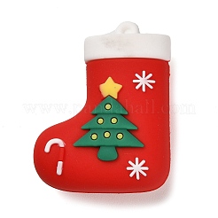 クリスマス pvc プラスチック ペンダント  クリスマスソックス  44x35x19mm  穴：2mm&nbsp;KY-D018-01B