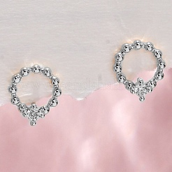 Brass Clear Cubic Zirconia Stud Earrings&nbsp;EJEW-Q014-33P