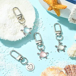 ウミガメとハートの合金ペンダント装飾  亜鉛合金カニカン付き  ミックスカラー  55mm  4個/セット&nbsp;HJEW-JM01069
