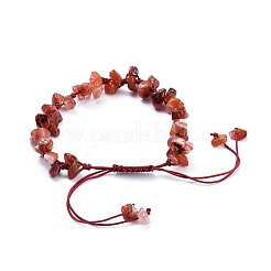 Adjustable Natural & Synthetic Mixed Stone Chip Beads Braided Bead Bracelets&nbsp;BJEW-JB04392