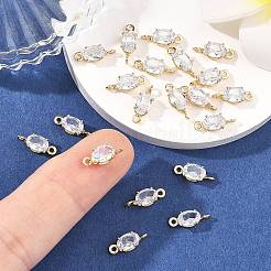 SHEGRACE Brass Pave Cubic Zirconia Oval Connector Charms&nbsp;XGRQ2O873-437A-P