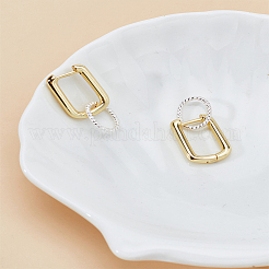 女性用真鍮ハギーフープピアス  スターリングシルバーのツイストリンキングリング925個付き  18KGP本金メッキ  23mm&nbsp;EJEW-LP00001