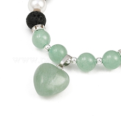 Natural Green Aventurine Heart Charms Bracelets&nbsp;BJEW-JB12402-03
