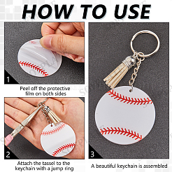 DIY Sports Ball Acrylic Pendant Keychain Making Kits&nbsp;DIY-SP0001-43