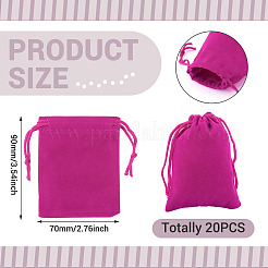 20Pcs Rectangle Velvet Drawstring Pouches&nbsp;TP-TA0001-04C