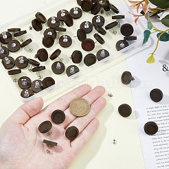 30 Pairs Wood Studs Earring Findings&nbsp;EJEW-DC00001