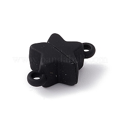 スター合金マグネットクラスプ  ペンダント・ネックレス製作用  ブラック  11x16x6mm  穴：1.5mm&nbsp;FIND-C013-03I