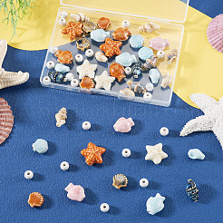 46Pcs 14 Styles Ocean Series Handmade Porcelain Beads&nbsp;PORC-TA0001-75