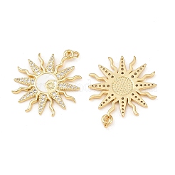 Brass Enamel Cubic Zirconia Pendants&nbsp;KK-L251-23G-01
