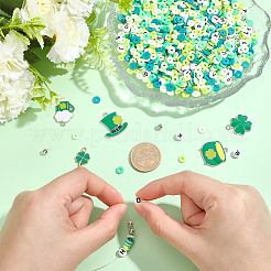 聖パトリックの日のDIYファインディングキット  ポリマー粘土ビーズを含む  合金エナメルチャーム  ccbプラスチック＆アクリルビーズ  ミックスカラー  6x1mm  穴：2mm&nbsp;DIY-PA0001-23