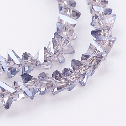 電気メッキガラスビーズセット  パール光沢メッキ  多面カット  三角形  アザミ  4.5x5x6mm  穴：1mm  約100個/連  13.7インチ（35cm）&nbsp;EGLA-J146-6mm-PL03
