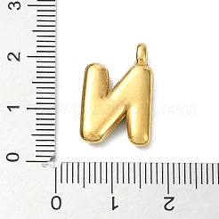 イオンプレーティング（IP）304ステンレスペンダント  レターチャーム  18KGP本金メッキ  文字N  19.5x13x4mm  穴：1.6mm&nbsp;STAS-U033-02G-N