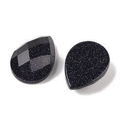 合成ブルーゴールドストーン青金砂石カボション  ティアドロップ  多面カット  18x13x5mm&nbsp;G-C146-04G