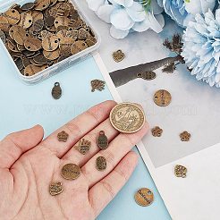 180pcs6スタイルチベットスタイルアロイペンダント  混合図形  アンティークブロンズ  8~15x8~13x1~2mm  穴：1~2.2mm  30個/スタイル&nbsp;TIBEP-AR0001-13