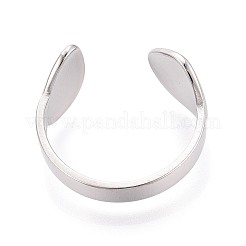 304 Stainless Steel Cuff Open Rings for Women&nbsp;RJEW-N052-18P