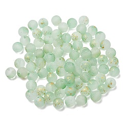 曇らされた透明なガラスビーズ  ラウンド  金箔  グラデーションカラー  ミックスカラー  8.5mm  穴：1.6mm  約1369個/1000g&nbsp;GLAA-A045-04