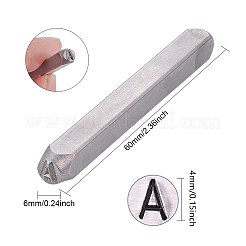 鉄シールスタンプ  文字a〜z入り  番号0~8とアンパサンド  ブラック  60x6mm  36個/箱&nbsp;AJEW-PH0016-42