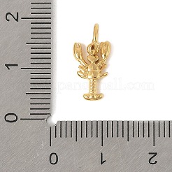 304ステンレススチールチャーム  丸カン付き  海洋生物  ゴールドカラー  ロブスター  12x7x2mm  穴：3mm&nbsp;STAS-V013-02A-G