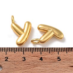 真鍮チャーム  カドミウムフリー＆ニッケルフリー＆鉛フリー  18KGP本金メッキ  文字y  18.5x12.5x4.8mm  穴：3.2mm&nbsp;KK-A199-01G-Y